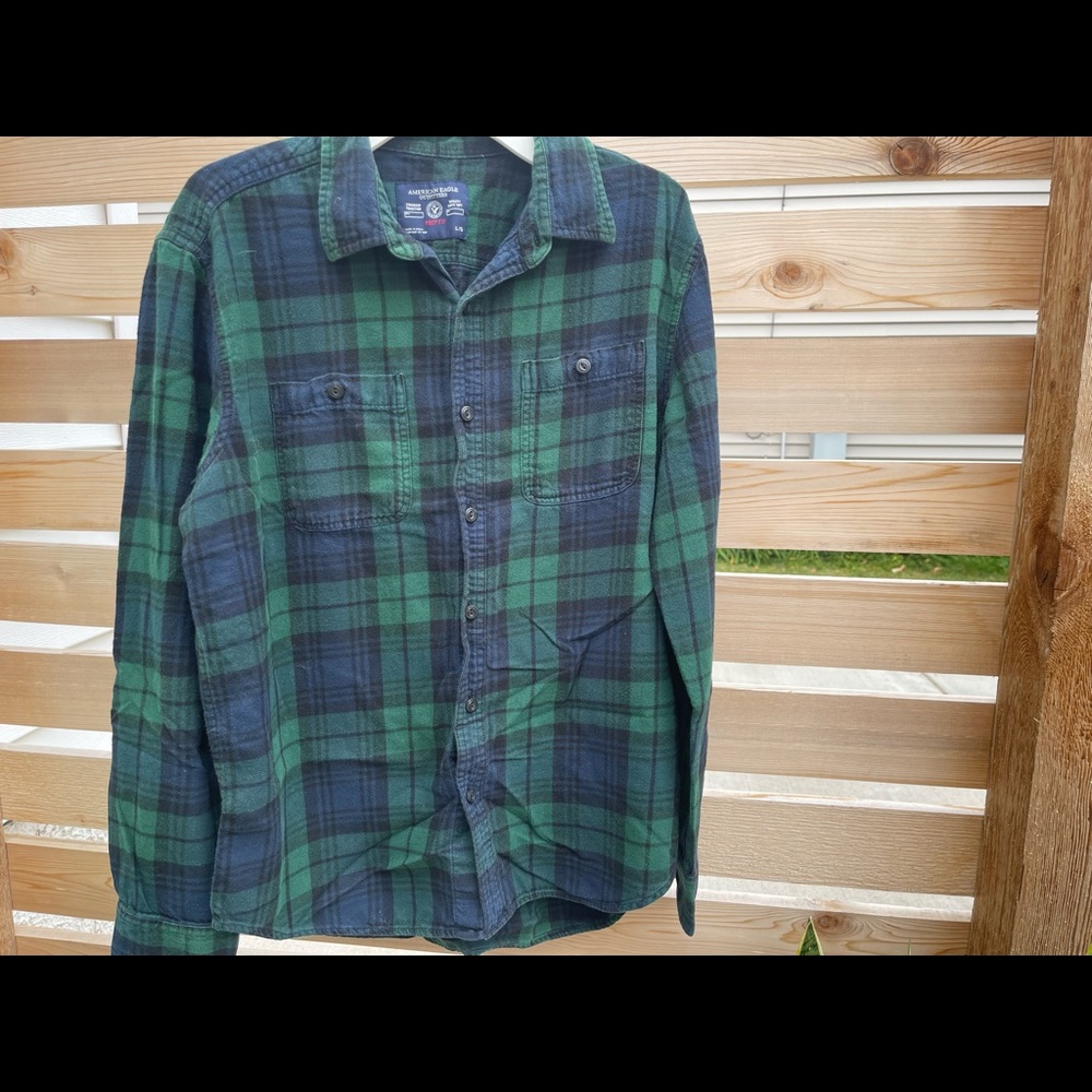 Plaid Button Down/ Lightweight Flannel
